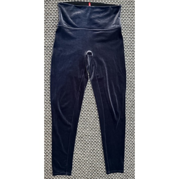 SPANX Pants - Spanx Womens Velvet High Rise Pull On Leggings Silver Gray Size Large